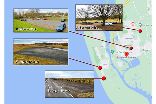 Free overnight motorhome parking spots in Barrow in Furness