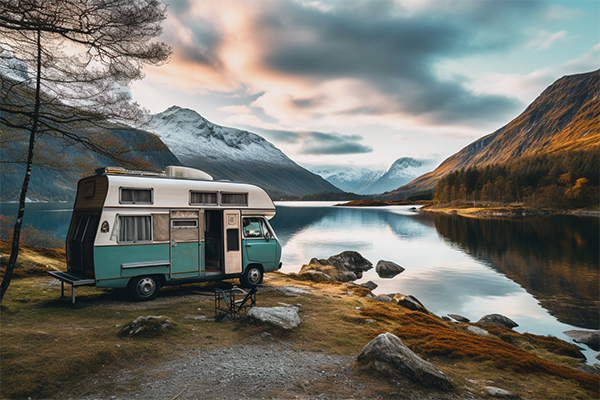 Motorhome camping near lakes